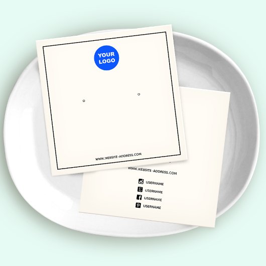 Aangepast om Logo crème met juwelenweergave toe te Vierkante Visitekaartjes