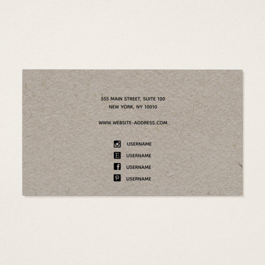 Aangepast om Logo Kraft Bracelet-display toe te vo Visitekaartje (Achterkant)