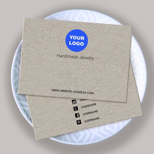 Aangepast om Logo Kraft Bracelet-display toe te vo Visitekaartje