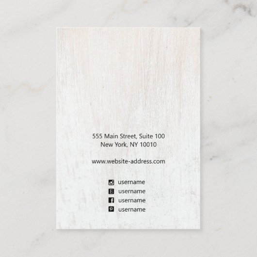 Aangepast om Logo wit houtbewerkingsscherm toe te Visitekaartje (Achterkant)