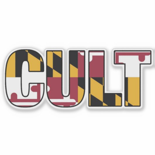 Aangepast om Maryland vlag Cult Decal te knippen Sticker (Voorkant)