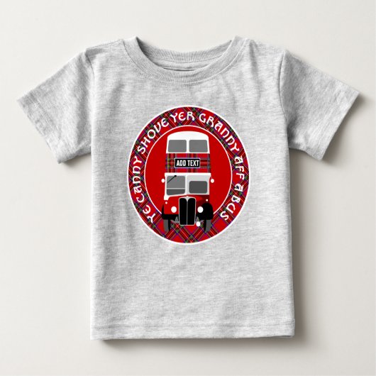 Aangepast om  Tartanbus Baby T-Shirt aan te passen (Voorkant)