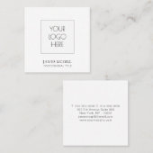 Aangepast om uw Logo minimalistische Square-bedrij Vierkante Visitekaartje (Voorkant / Achterkant)