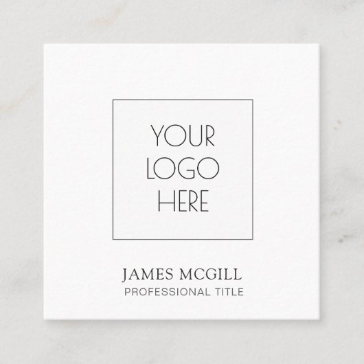 Aangepast om uw Logo minimalistische Square-bedrij Vierkante Visitekaartje (Voorkant)