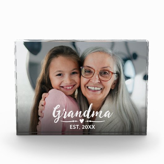Aangepast Oma Gevestigd Wit Schrift Fotoblokken (Voorkant)