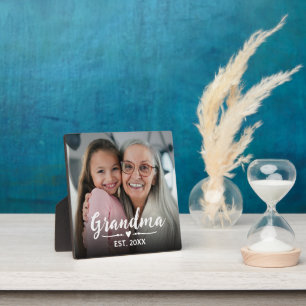 Aangepast Oma Gevestigd Wit Schrift Fotoplaat