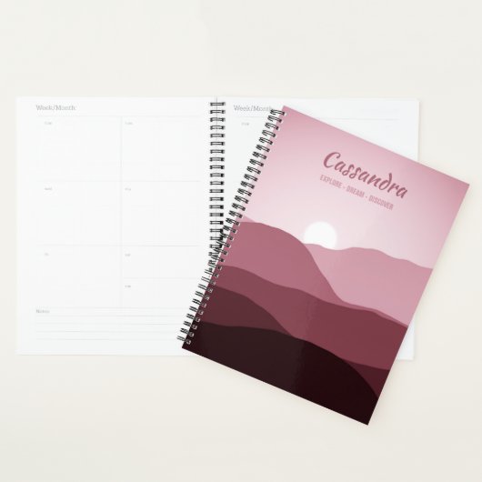 Aangepast ombre Mauve Taupe Light Blush Pink Abstr Planner (Display)