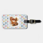 Aangepast onautisch fotopatroon met ankers bagagelabel (Voorkant horizontaal)