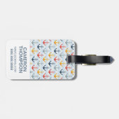 Aangepast onautisch fotopatroon met ankers bagagelabel (Achterkant horizontaal)
