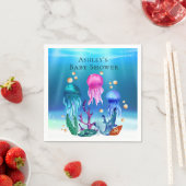 Aangepast onder het Zee Jelly Fish Paper Napkin Servet (Insitu)