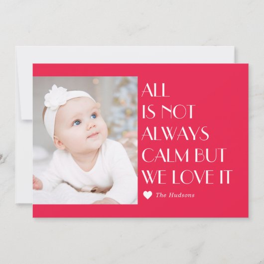 Aangepast onderschrift Editable Color Modern Holid Feestdagenkaart (Voorkant)