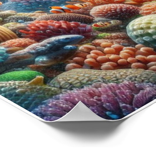 Aangepast onderwaterleven poster (Hoek)