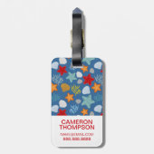 Aangepast onderwaterlevenspatroon voor foto's bagagelabel (Achterkant verticaal)