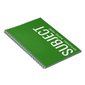 Aangepast Onderwerp - Kleurcode Uw Semester Groen Notitieboek (Rechterzijde)