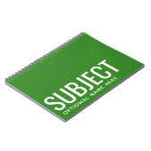 Aangepast Onderwerp - Kleurcode Uw Semester Groen Notitieboek (Linkerzijde)