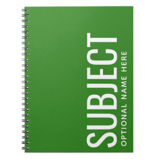 Aangepast Onderwerp - Kleurcode Uw Semester Groen Notitieboek