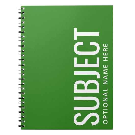 Aangepast Onderwerp - Kleurcode Uw Semester Groen Notitieboek (Voorkant)