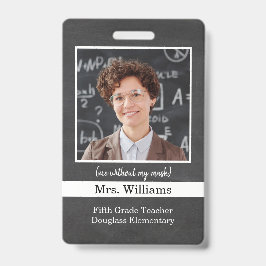 Aangepast onderwijzer Foto ID-badge voor schoolkla Badge