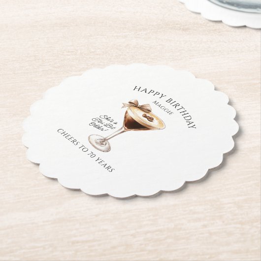 Aangepast Onderzetter 70e verjaardag Espresso Mart (Gekanteld)