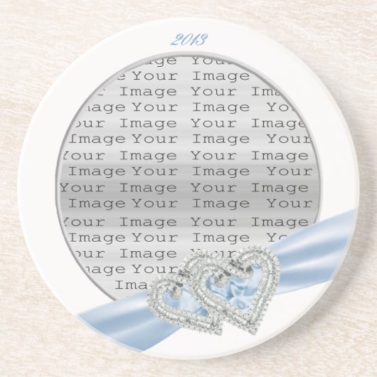 Aangepast Onderzetter Ice Blue Ribbon (Voorkant)