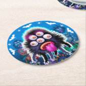 Aangepast onderzetter van Monster Halloween Party. (Gebogen)