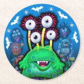 Aangepast onderzetter van Monster Halloween Party. (Voorkant)