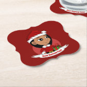 Aangepast onderzetter voor kerstmeisjes cartoon (Gekanteld)