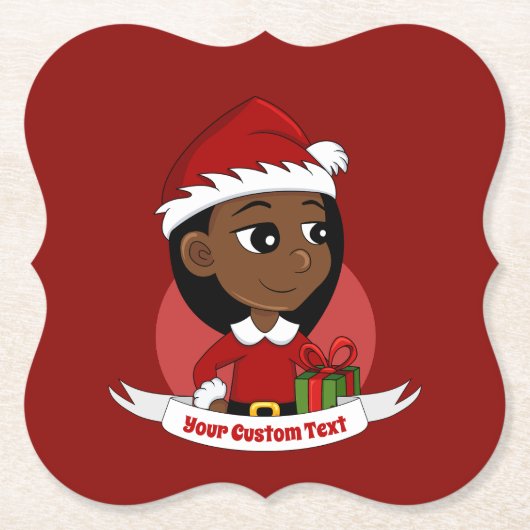 Aangepast onderzetter voor kerstmeisjes cartoon (Voorkant)