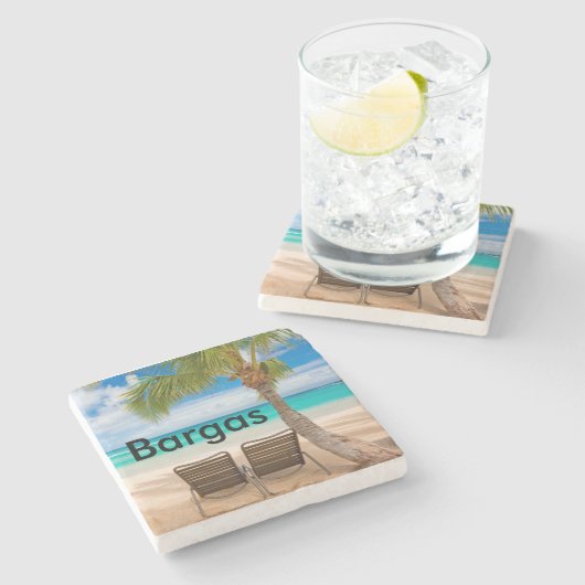 Aangepast Onderzetter voor tropisch strand Geperso (Zijkant)