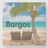 Aangepast Onderzetter voor tropisch strand Geperso (Voorkant)