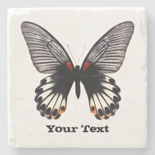 Aangepast Onderzetter voor zwart-witvlinder (Voorkant)