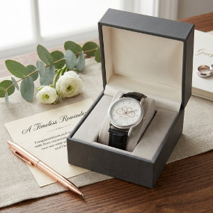Aangepast Oneindigheid Hart Monogram Koppel Jubile Horloge