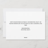 Aangepast onroerend goed bedrijf Merry kerst Green Feestdagenkaart (Achterkant)