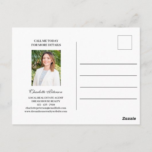 Aangepast onroerend goed Open House Briefkaart (Achterkant)