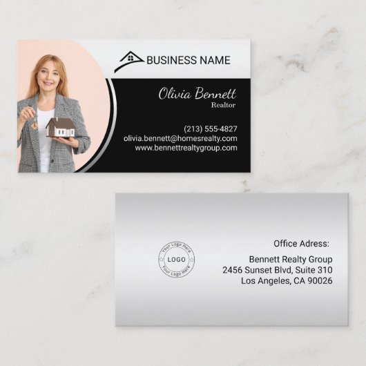 Aangepast onroerend goed Visitekaartje (Voorkant / Achterkant)