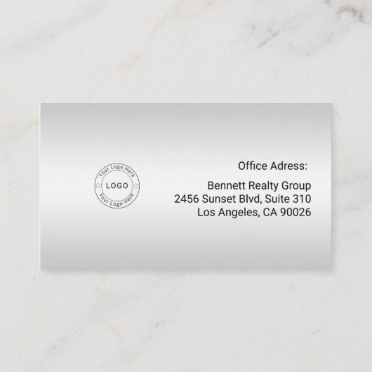 Aangepast onroerend goed Visitekaartje (Achterkant)