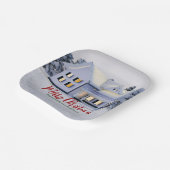 Aangepast onroerend goed voor winterkerstfeest papieren bordje (Gebogen)