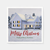 Aangepast onroerend goed voor winterkerstfeest servet (Voorkant)