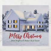 Aangepast onroerend goed voor winterkerstfeest sparkling wijnetiket (Enkel label)