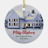 Aangepast onroerend goed: winterfeest keramisch ornament (Voorkant)