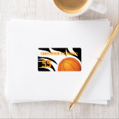 Aangepast ontvlambaar Basketball Black en White Etiket (Insitu)