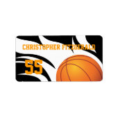 Aangepast ontvlambaar Basketball Black en White Etiket (Voorkant)