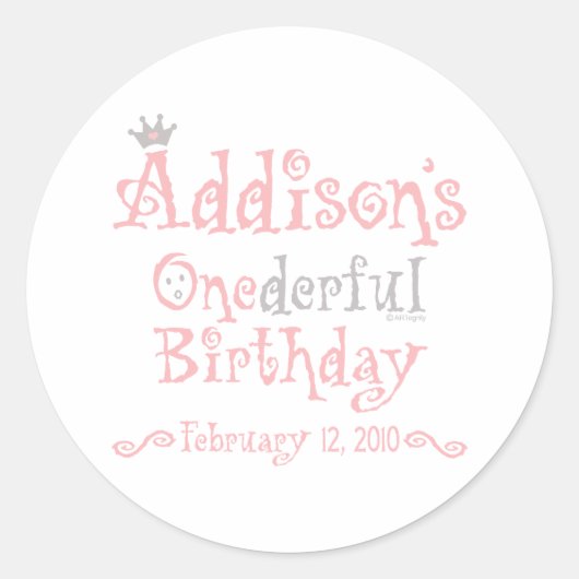Aangepast ontwerp - Addison Ronde Sticker (Voorkant)