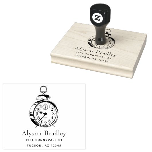 Aangepast ontwerp-alarmklok Logo of retouradres Rubberstempel (Gestempeld)