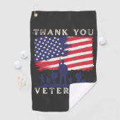 Aangepast ontwerp: American Flag Thank You Veteran Golfhanddoek (Insitu)
