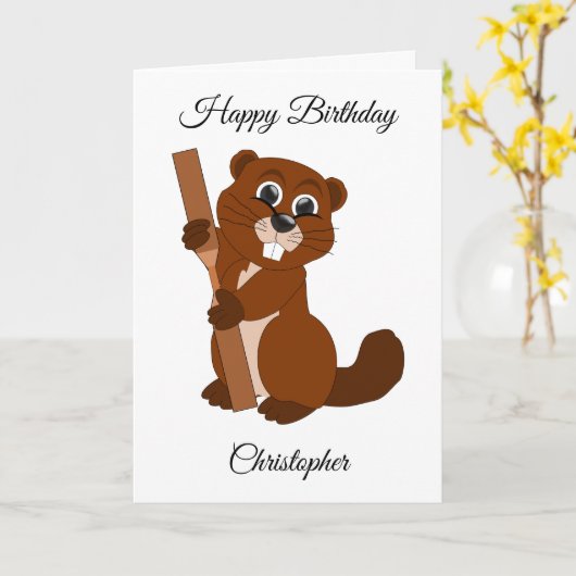 Aangepast ontwerp Beaver-dag Kaart (Gele Bloem)