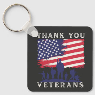 Aangepast ontwerp: Bedankt veteranen Amerikaanse v Sleutelhanger