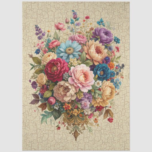 Aangepast ontwerp bloemendecoupe-effect decoupage tissuepapier (Voorkant)