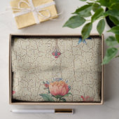 Aangepast ontwerp bloemendecoupe met craquele-effe tissuepapier (Geschenk)