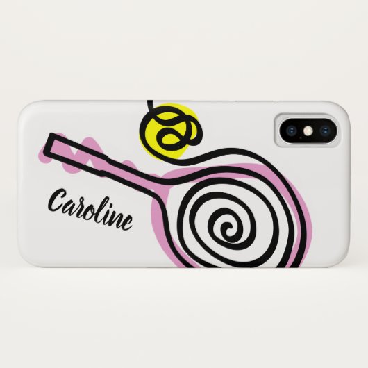 Aangepast ontwerp iPhone 10 hoesje voor tennisspel (Achterkant (horizontaal))